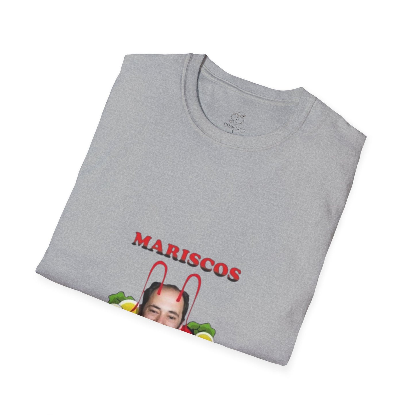 Unisex Softstyle T-Shirt with 'Mariscos Recio' Design, Funny Gift, Seafood Lover Apparel, Casual Wear, Unique Graphic Tee