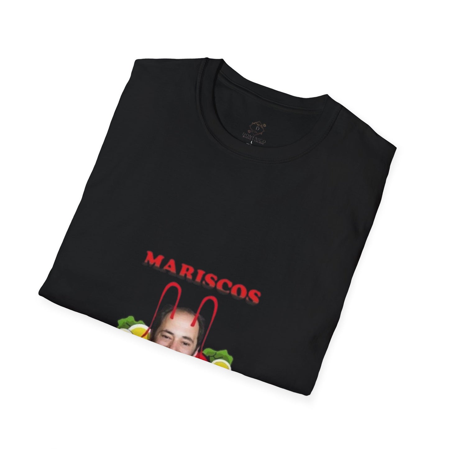 Unisex Softstyle T-Shirt with 'Mariscos Recio' Design, Funny Gift, Seafood Lover Apparel, Casual Wear, Unique Graphic Tee