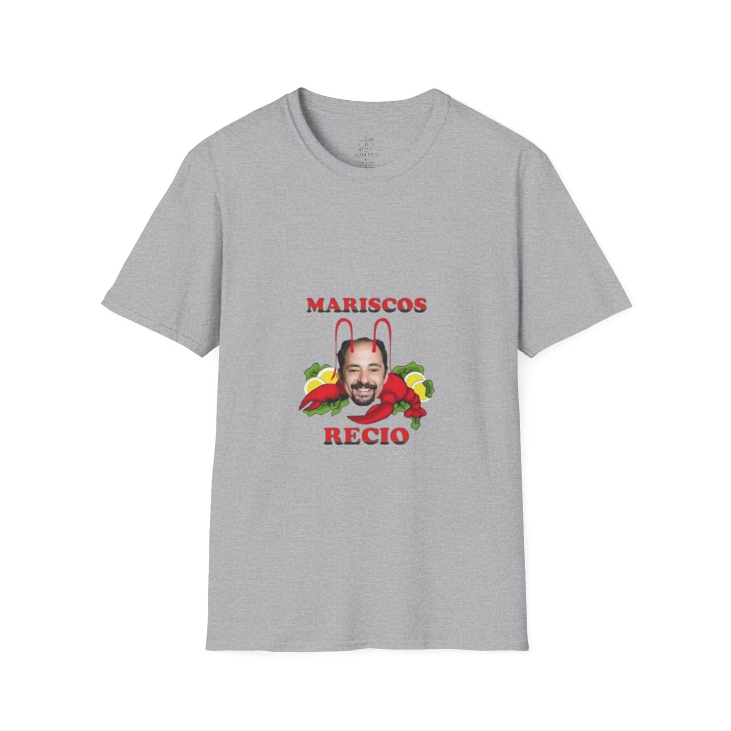 Unisex Softstyle T-Shirt with 'Mariscos Recio' Design, Funny Gift, Seafood Lover Apparel, Casual Wear, Unique Graphic Tee