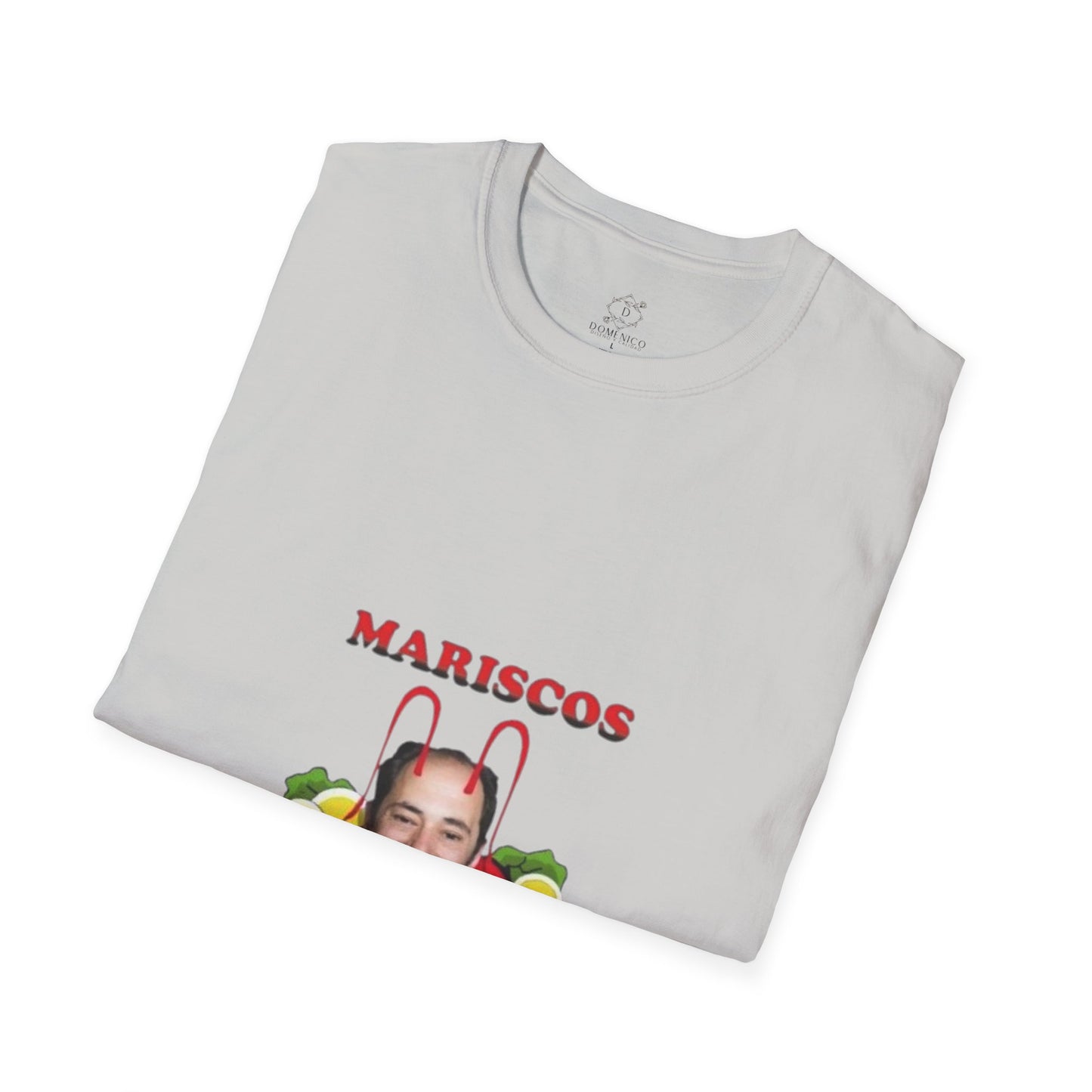 Unisex Softstyle T-Shirt with 'Mariscos Recio' Design, Funny Gift, Seafood Lover Apparel, Casual Wear, Unique Graphic Tee