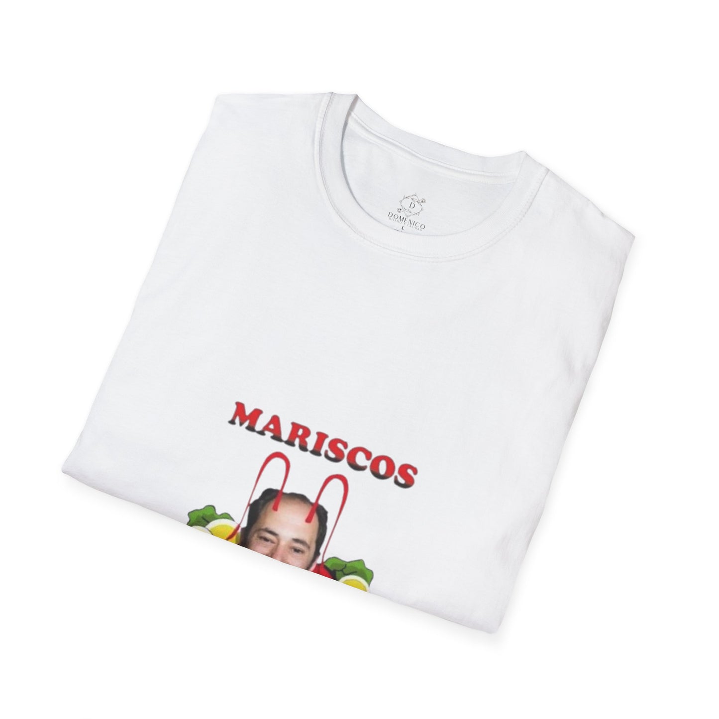 Unisex Softstyle T-Shirt with 'Mariscos Recio' Design, Funny Gift, Seafood Lover Apparel, Casual Wear, Unique Graphic Tee